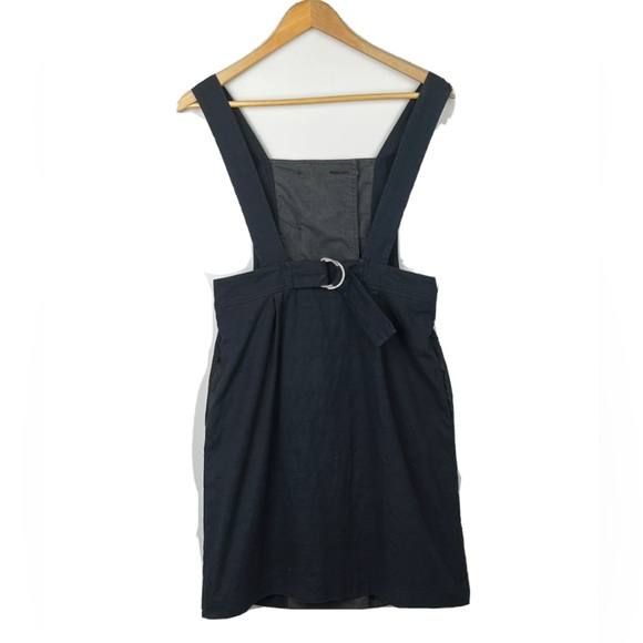 Cue Women’s Pinafore Dress Black Pockets Short Mom Style Comfort Work Size 6 XS - Picture 5 of 12